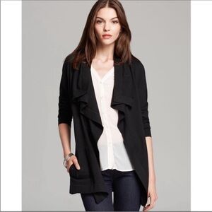 Theory Maritza B New Steady Women's Black Open Front Cardigan Sweater